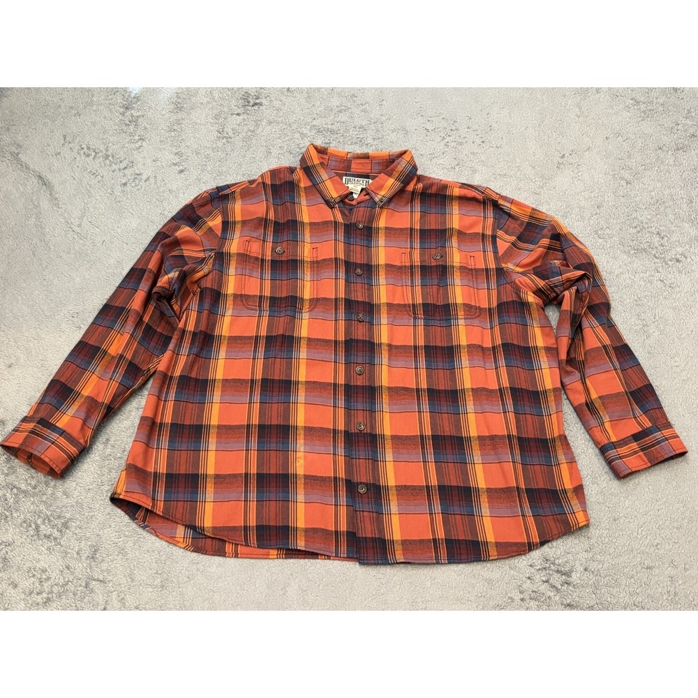 Duluth Trading Co Long Sleeve Button Down Free Swingin Plaid Shirt Mens 3XL